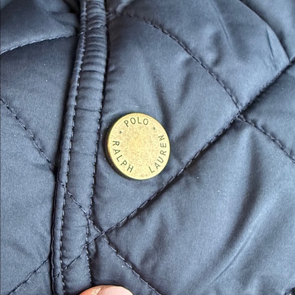 POLO RALPH LAUREN LIGHTWEIGHT QUILTED PUFFER JACKET NAVY BLUE SIZE MEDIUM 10/12 - Picture 4 of 7